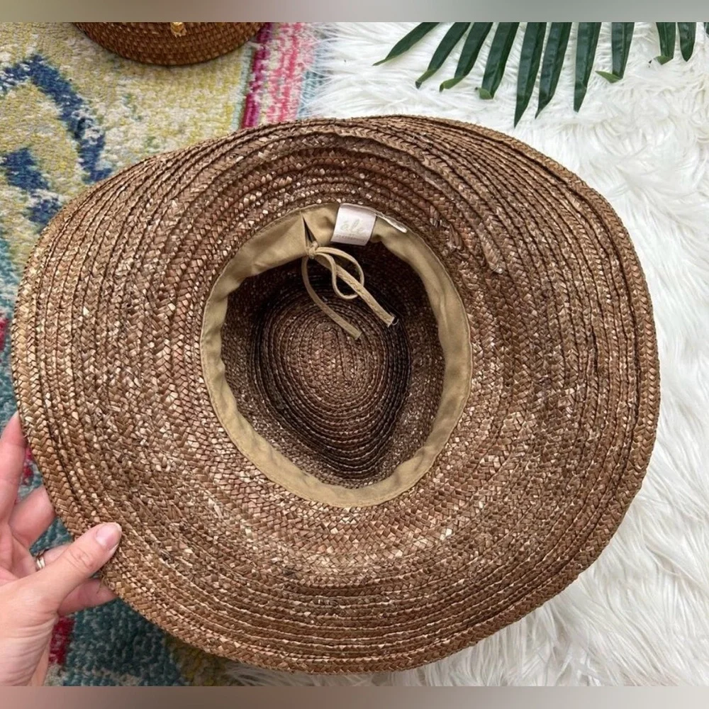 ALE by Alessandra Sun Hat Solange Bronze UPF 50+ Milan Straw Adjustable Packable - Picture 5 of 7